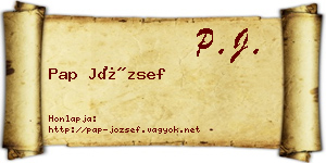 Pap József névjegykártya
